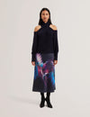 Women's GILAO-Printed Midi Bias Cut Skirt