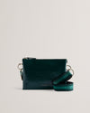 Women's Dawcey-Webbing Leather Crinkle Crossbody Mid-Green