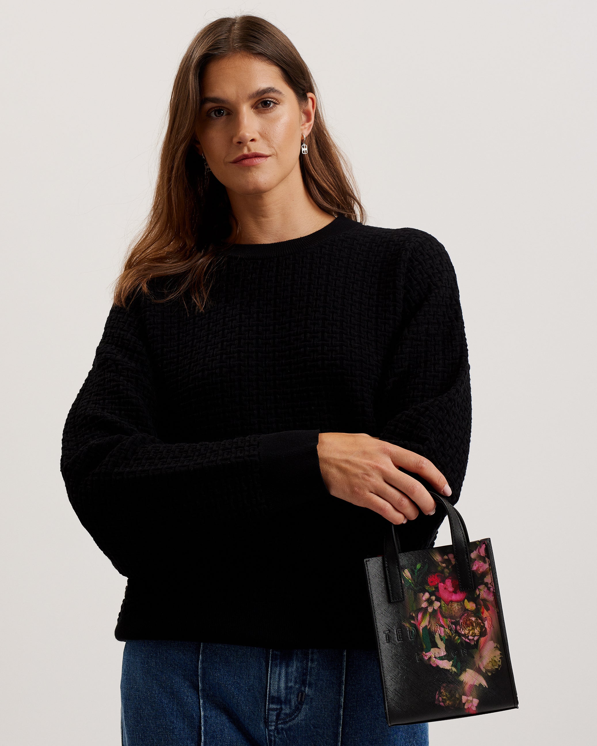 Women's Salliya-Printed Floral Mini Icon Bag Black