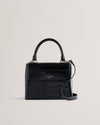 Women's Aynaya-Croc Effect Top Handle Small Bag Black