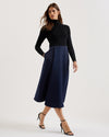 Women's Chira-Knit Bodice Dress With Wrap Skirt Black