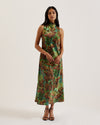 Women's Eyva-Printed Cowl Neck Midi Slip Dress Green