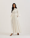 ENE: Button Down Maxi Shirt Dress With Belt White