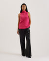 Women's Anini-Cowl Neck Sleeveless Top Fuchsia