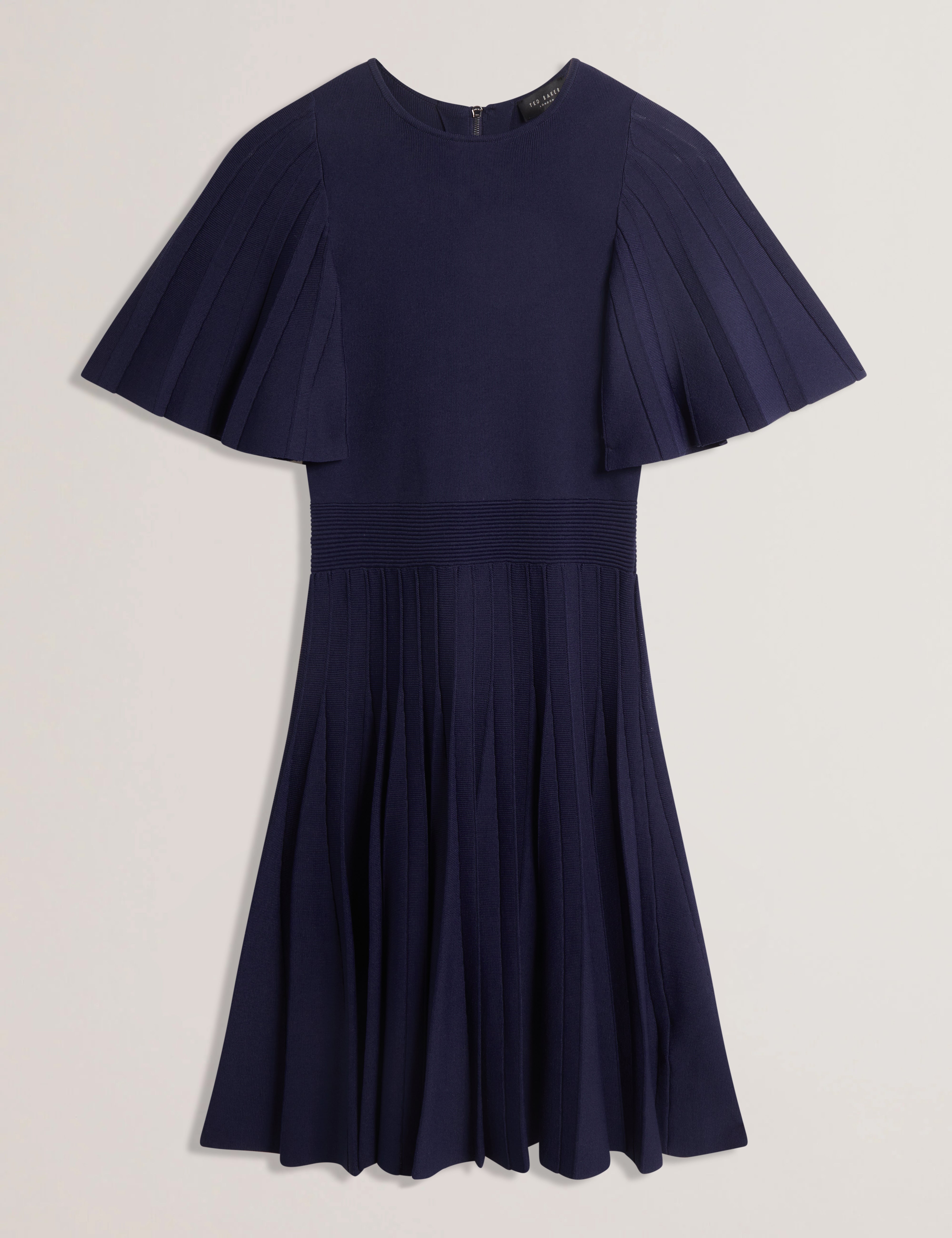 Women's ALENHA-Knitted Angel Sleeve Mini Dress Navy