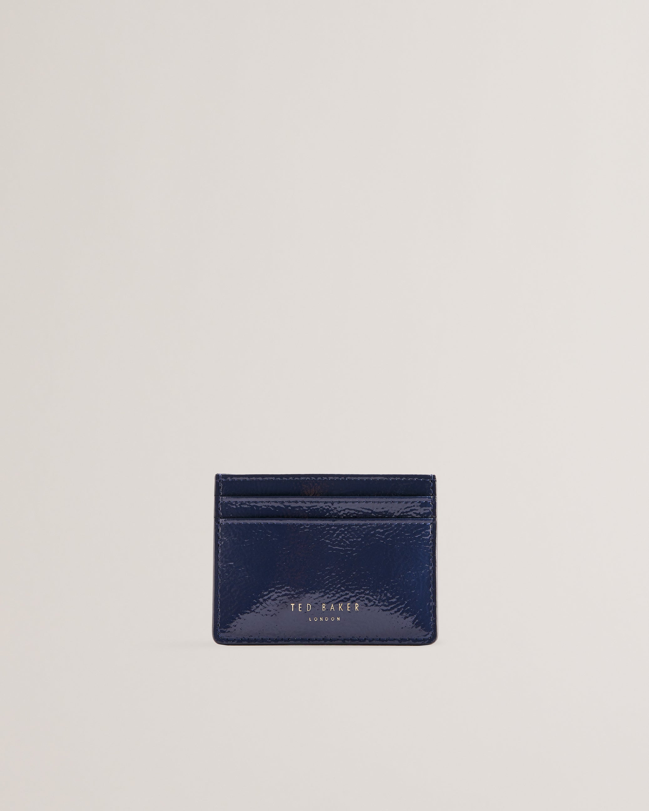 Women's Roseya-Crinkle Leather Card Holder Dk-Blue