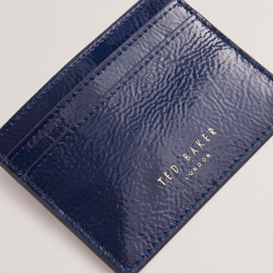 Women's Roseya-Crinkle Leather Card Holder Dk-Blue