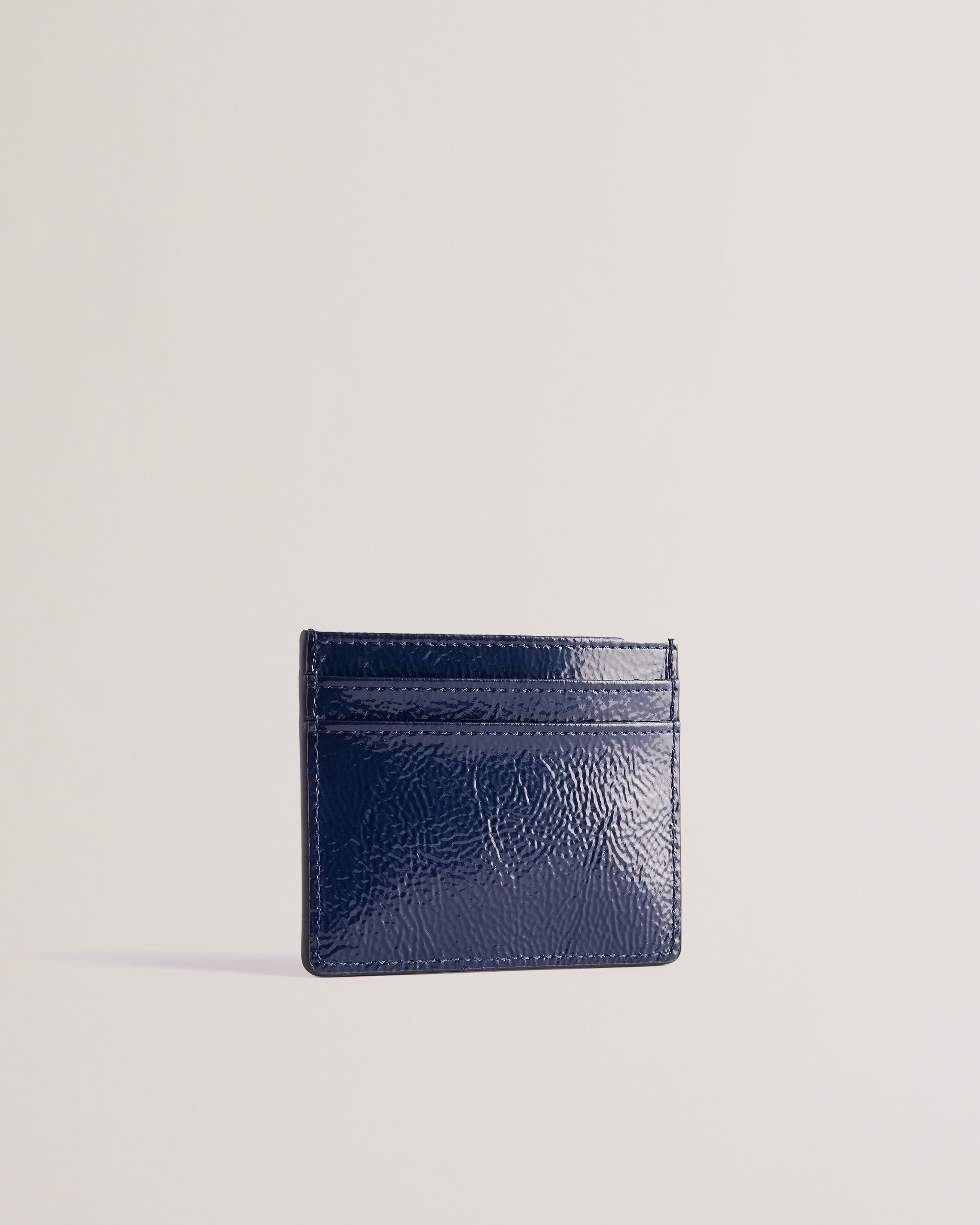 Women's Roseya-Crinkle Leather Card Holder Dk-Blue