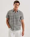 Men's Olivere-Ss Relaxed Fit Block Check Shirt Black