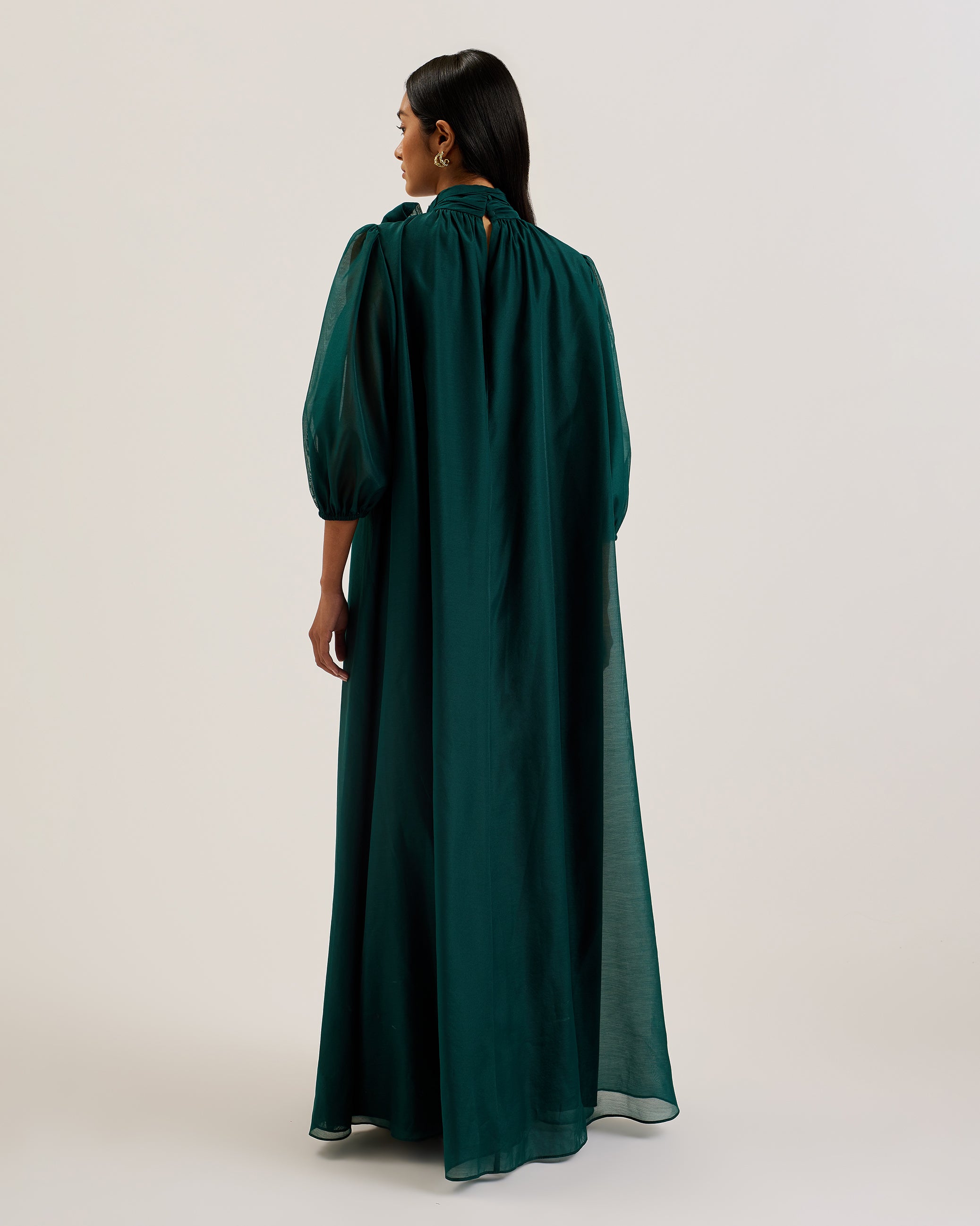 Women's Adaifi-Sheer Organza Tie Neck Maxi Dress Dk-Green Poseidon Brands (Pty) Ltd Women's Adaifi-Sheer Organza Tie Neck Maxi Dress Dk-Green Poseidon Brands (Pty) Ltd