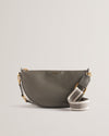 Women's Essina-Webbing Leather Half Moon Crossbody Mid-Grey