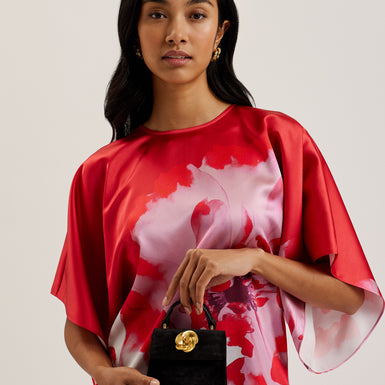Women's Rosiya-Velvet Mini Top Handle Rose Bag Black