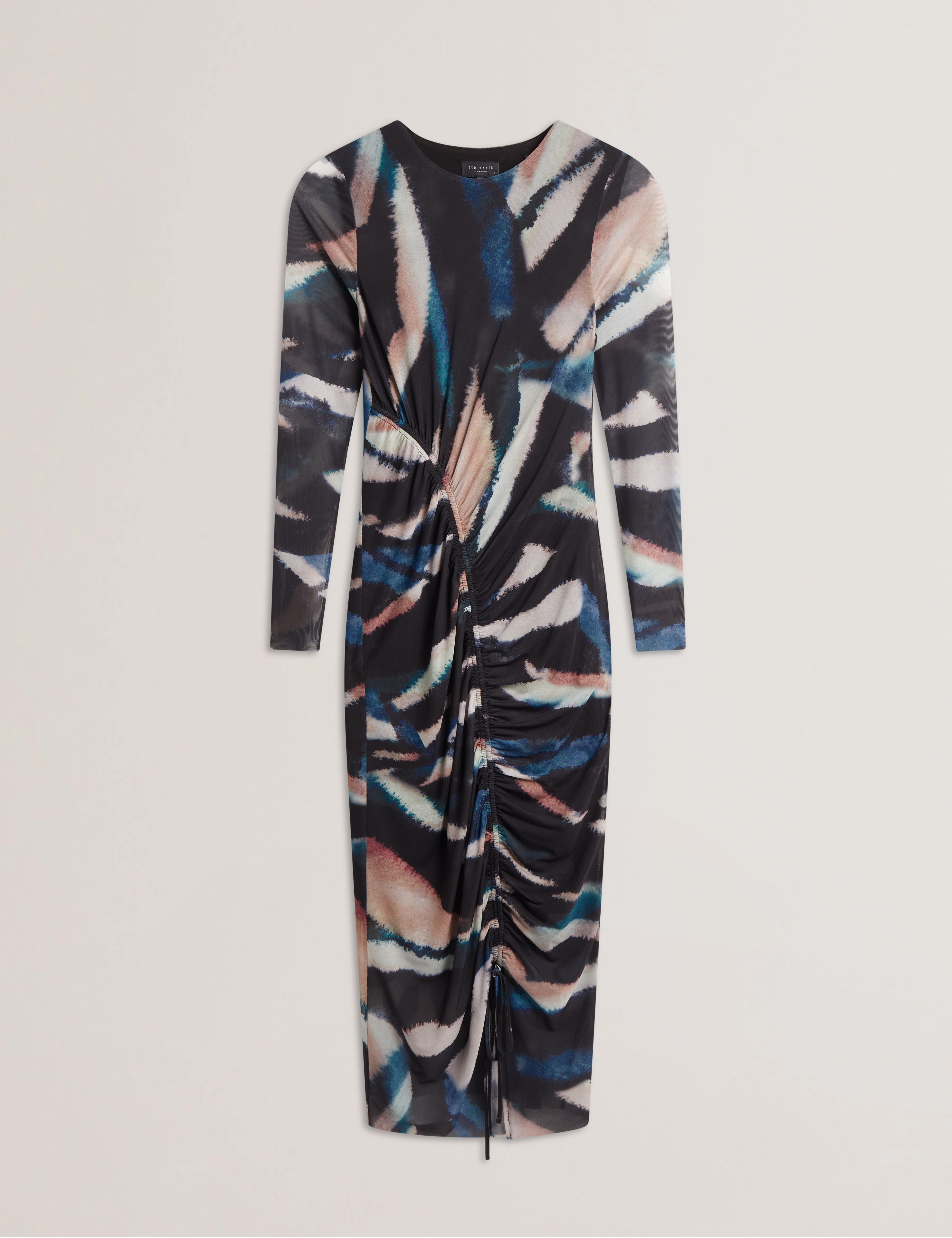 Women's ELLYLOU-Printed Mesh Bodycon Gathere