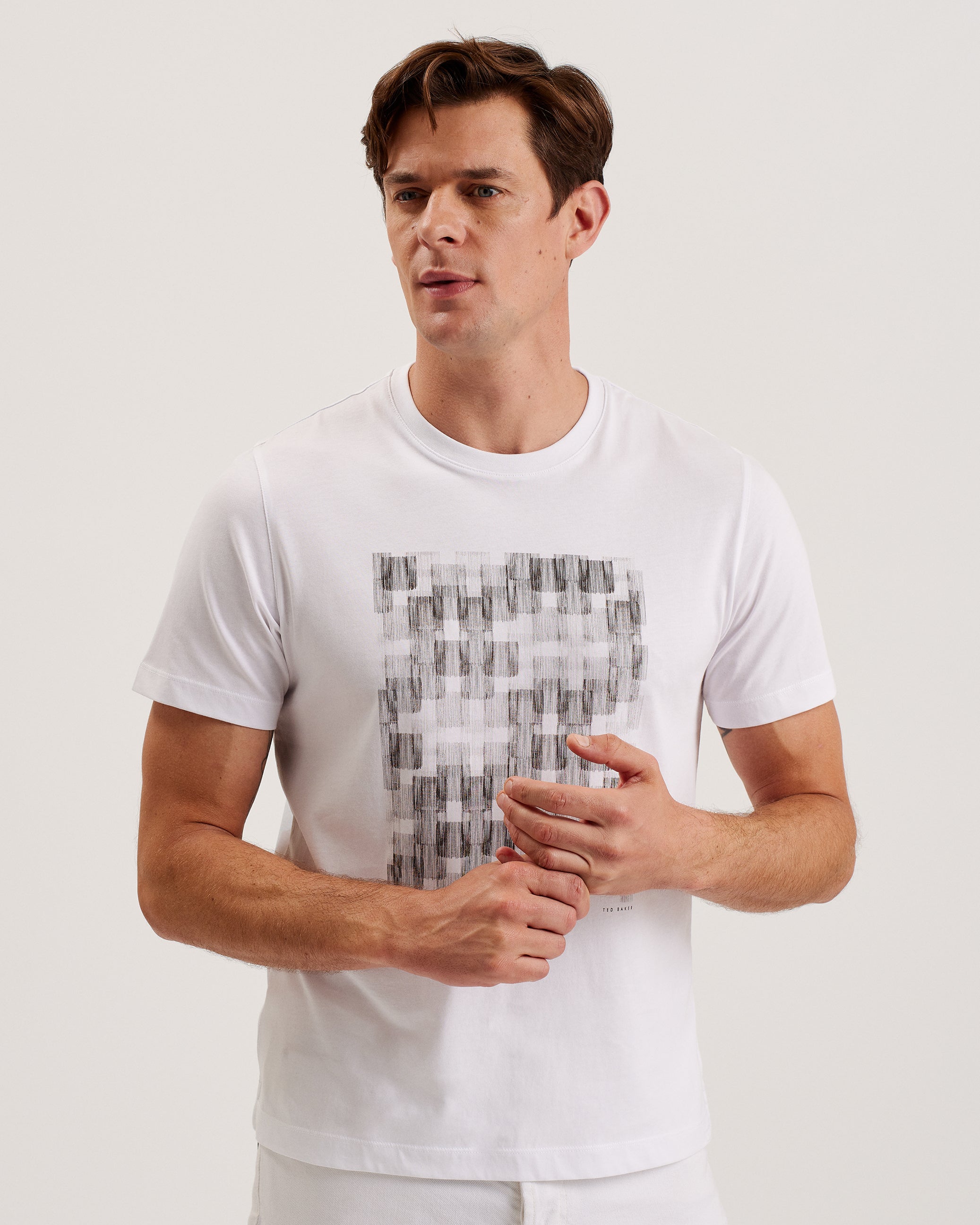 Men's Tessman-Ss Box Printed T-Shirt White