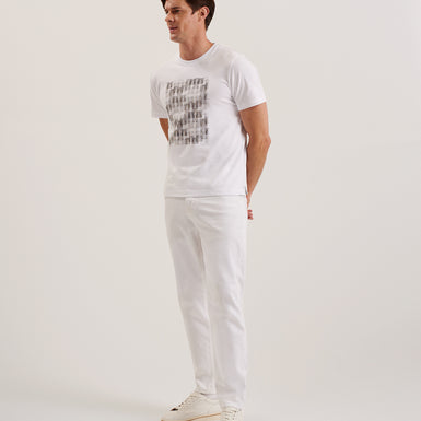 Men's Tessman-Ss Box Printed T-Shirt White