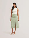 Women's MORIM-Knit Bodice Boucle Midi Skirt