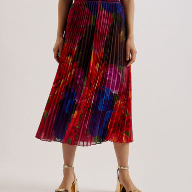 Women's Evola-Printed Pleated Midi Skirt Multicol