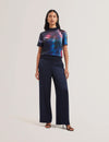 Women's MIMRAA-Woven Front Knitted Tee