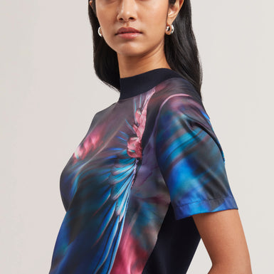 Women's MIMRAA-Woven Front Knitted Tee