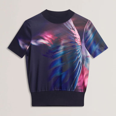 Women's MIMRAA-Woven Front Knitted Tee