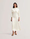 Women's Avelli-Curve Seam Detail Midi Dress White