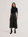 Women's MATTA-Faux Leather Skirt Knit Bodice