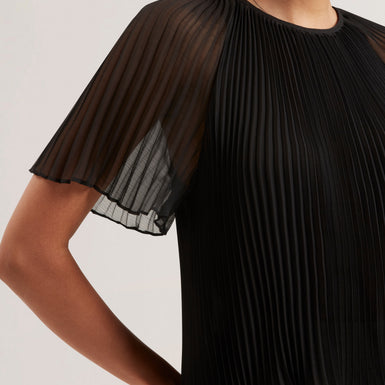 Women's AGARA-Pleated Short Sleeve Blouse