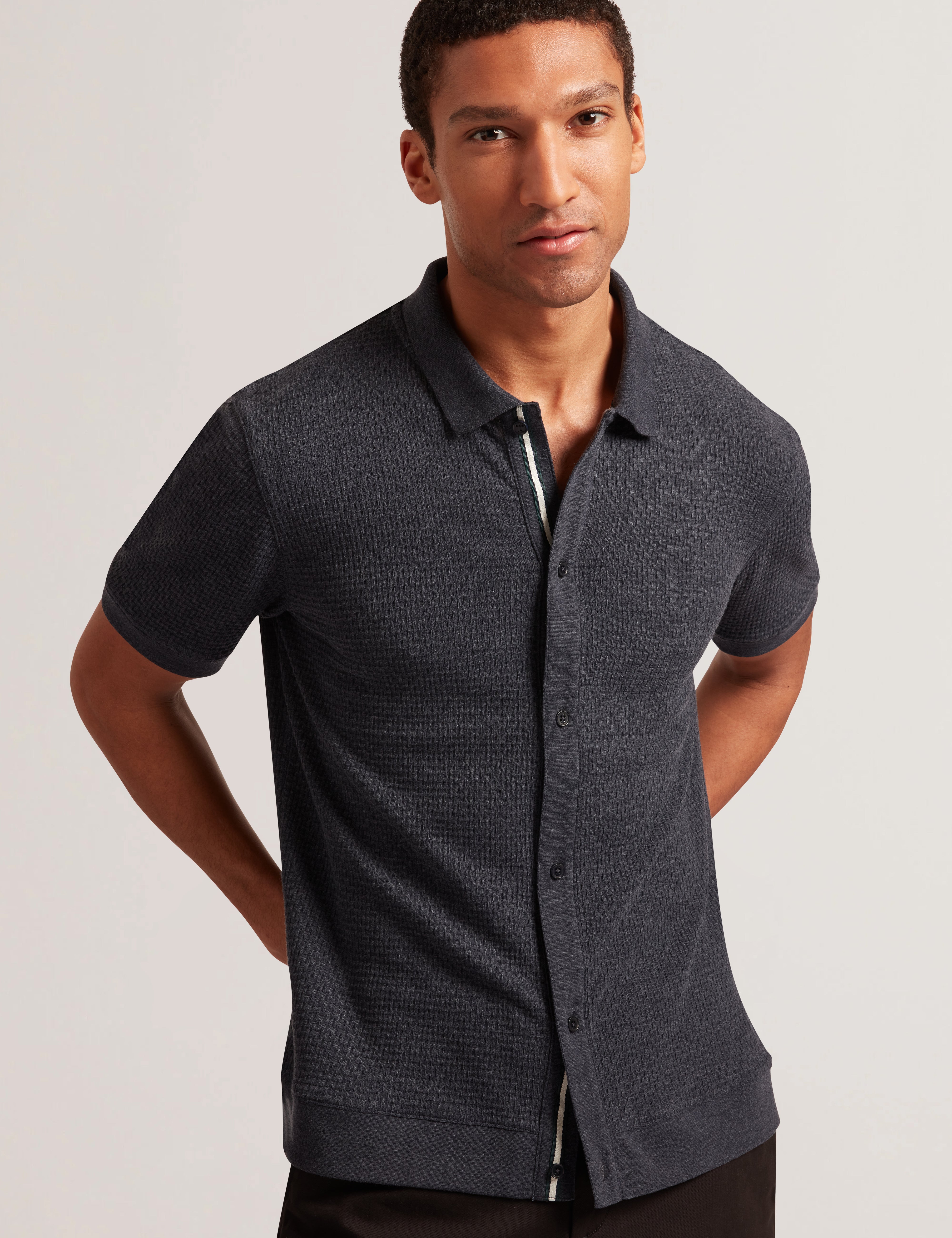 Men's CONNYR-SS Regular Button Through Polo