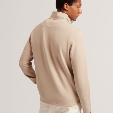 VIKTORO: T Stitch Contrast Panel Half-Zip