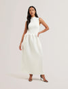 Women's CAATTIE-Sleeveless Midaxi Knitted Bodice Dress Ivory