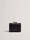 ROOSA: Rose Detail Leather Small Bobble Purse