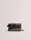 Women's JEESIE-Soft PU Bow Canvas Clutch Bag