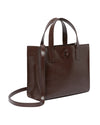 Women's ROUSETA-Rose Detail Midi Leather Bag Brn-Choc