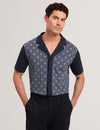 DANLIBE: SS Argyle Button Thru Jersey Shirt