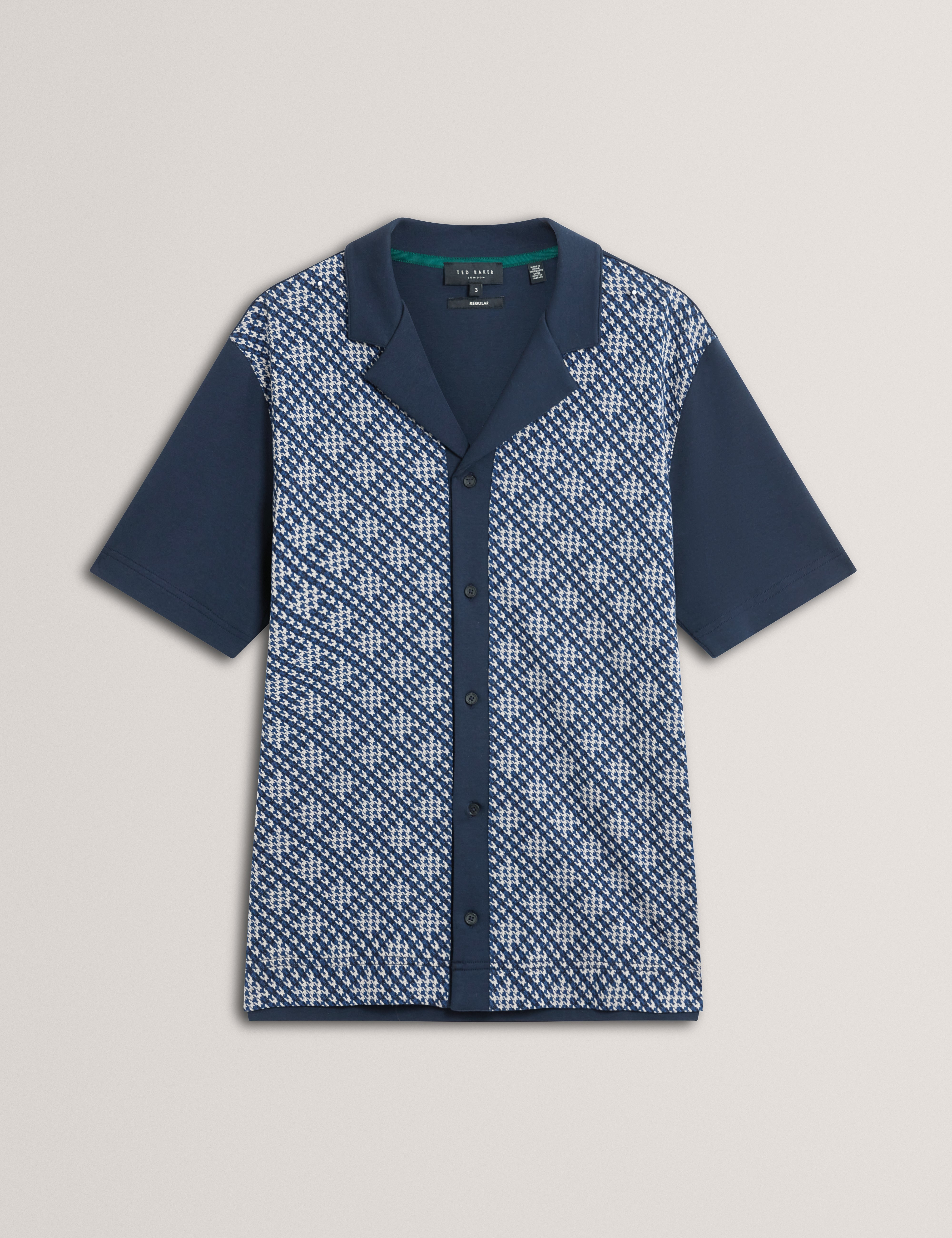 DANLIBE: SS Argyle Button Thru Jersey Shirt
