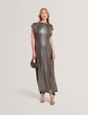 JAZZIIE: Metallic Sleeveless Midi Dress
