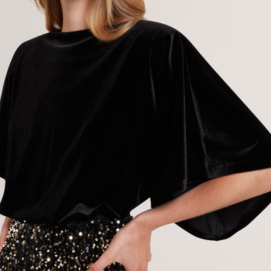 KCATT: Short Sleeve Velvet Top