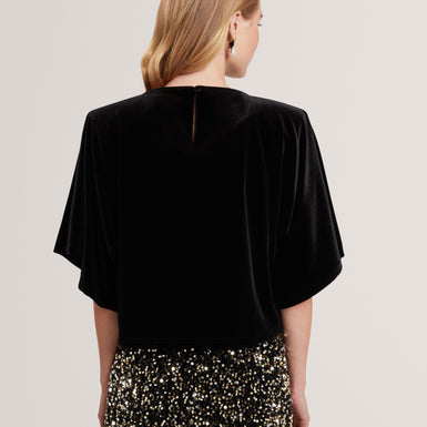 KCATT: Short Sleeve Velvet Top