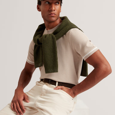 IVANAN: SS Rib Texture T-Shirt