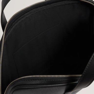 BAYLON: Bark Texture Leather Laptop Bag