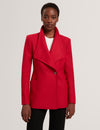 EVIGNA: Double Faced Wool Short Sculpted Wrap Coat