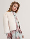 PRIMMRA: Cropped Faux Fur Jacket