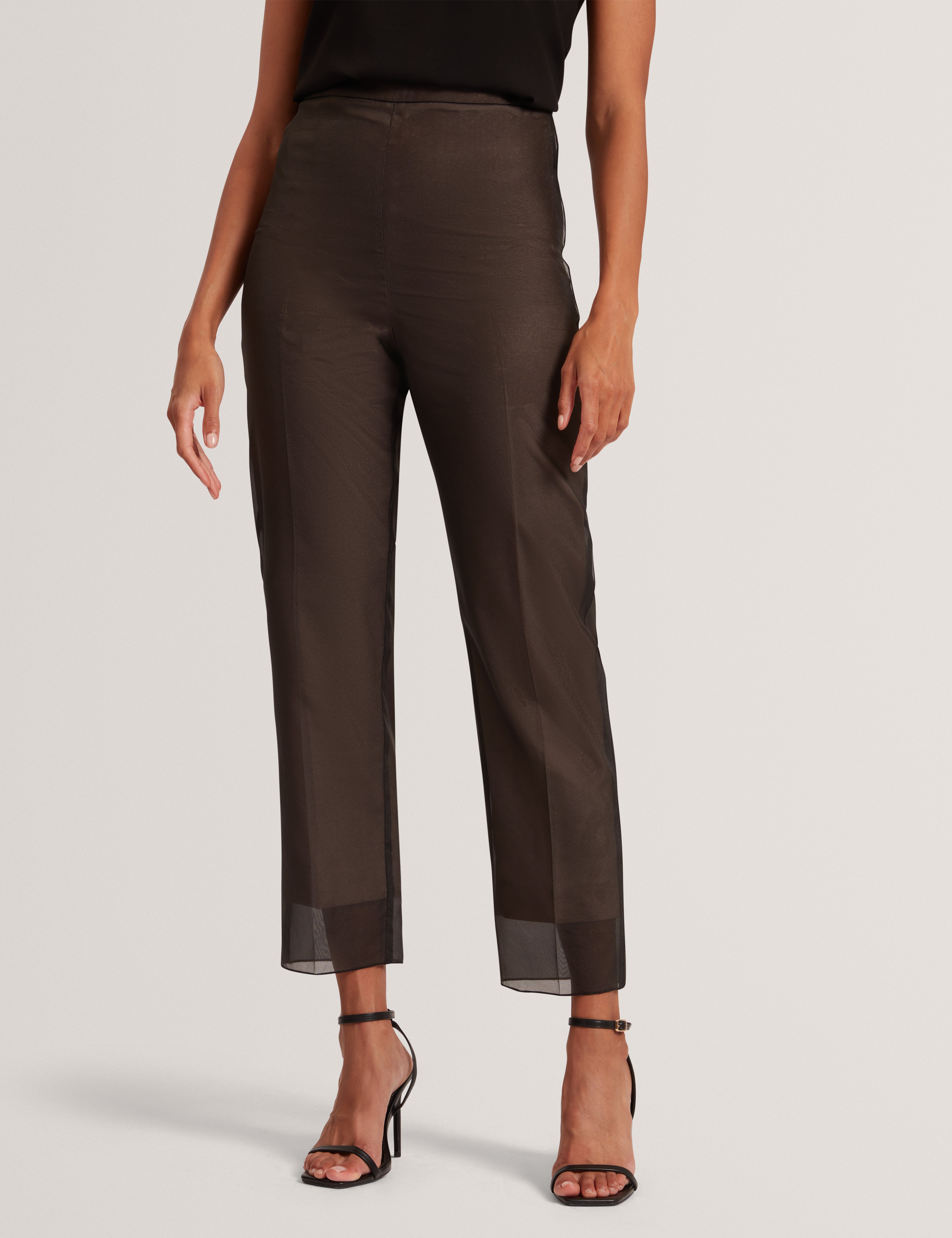 NUBIAAT: Printed Organza Overlay Tailored Trouser