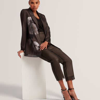 NUBIAAT: Printed Organza Overlay Tailored Trouser