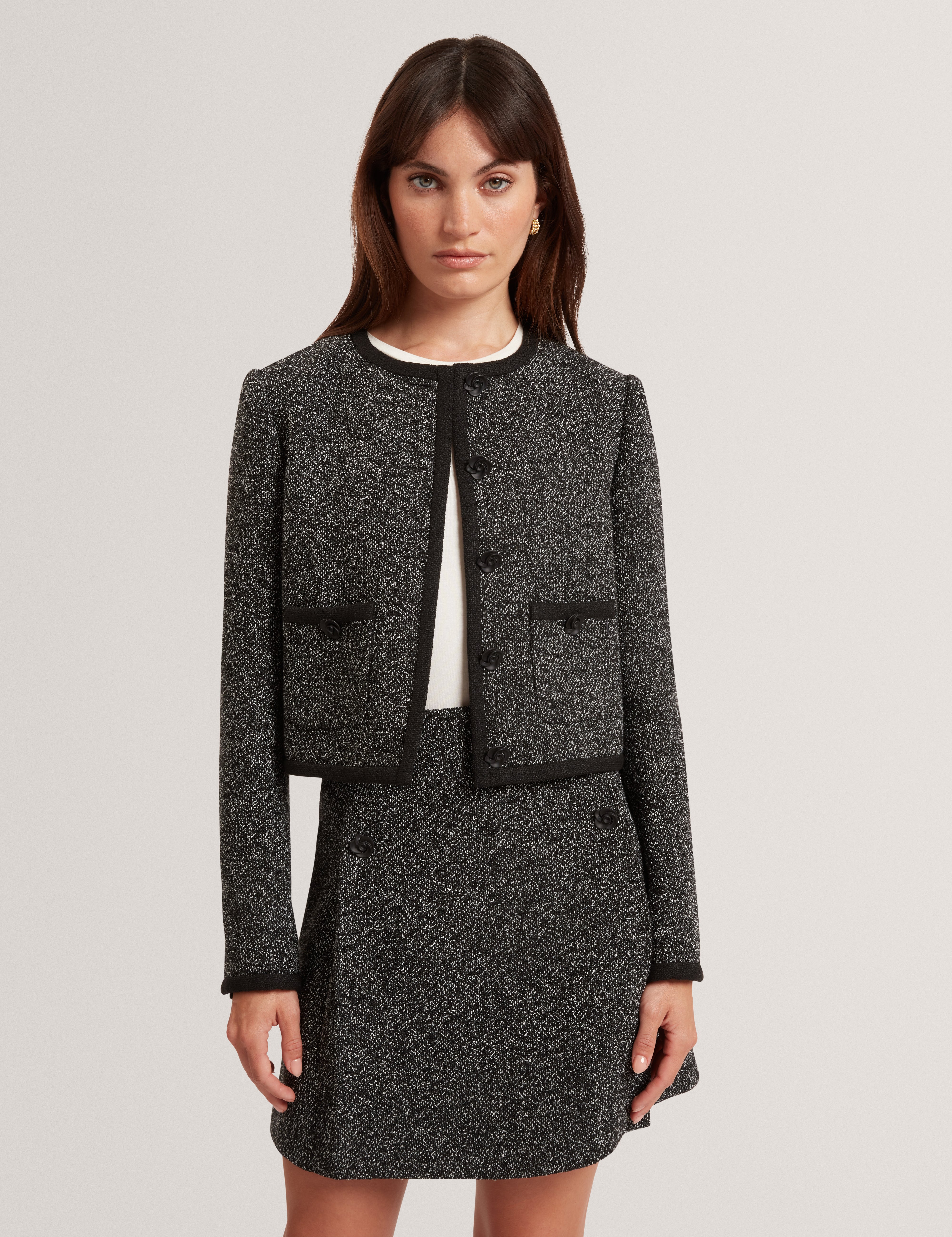 EKAA: Tailored Boucle Cropped Jacket