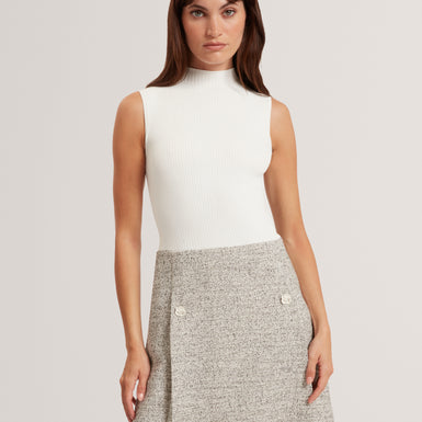 EKAAM: Tailored Boucle Dress with Knitted Top