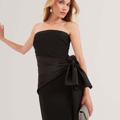 XENID: Tailored Sleeveless Dress with Satin Bow
