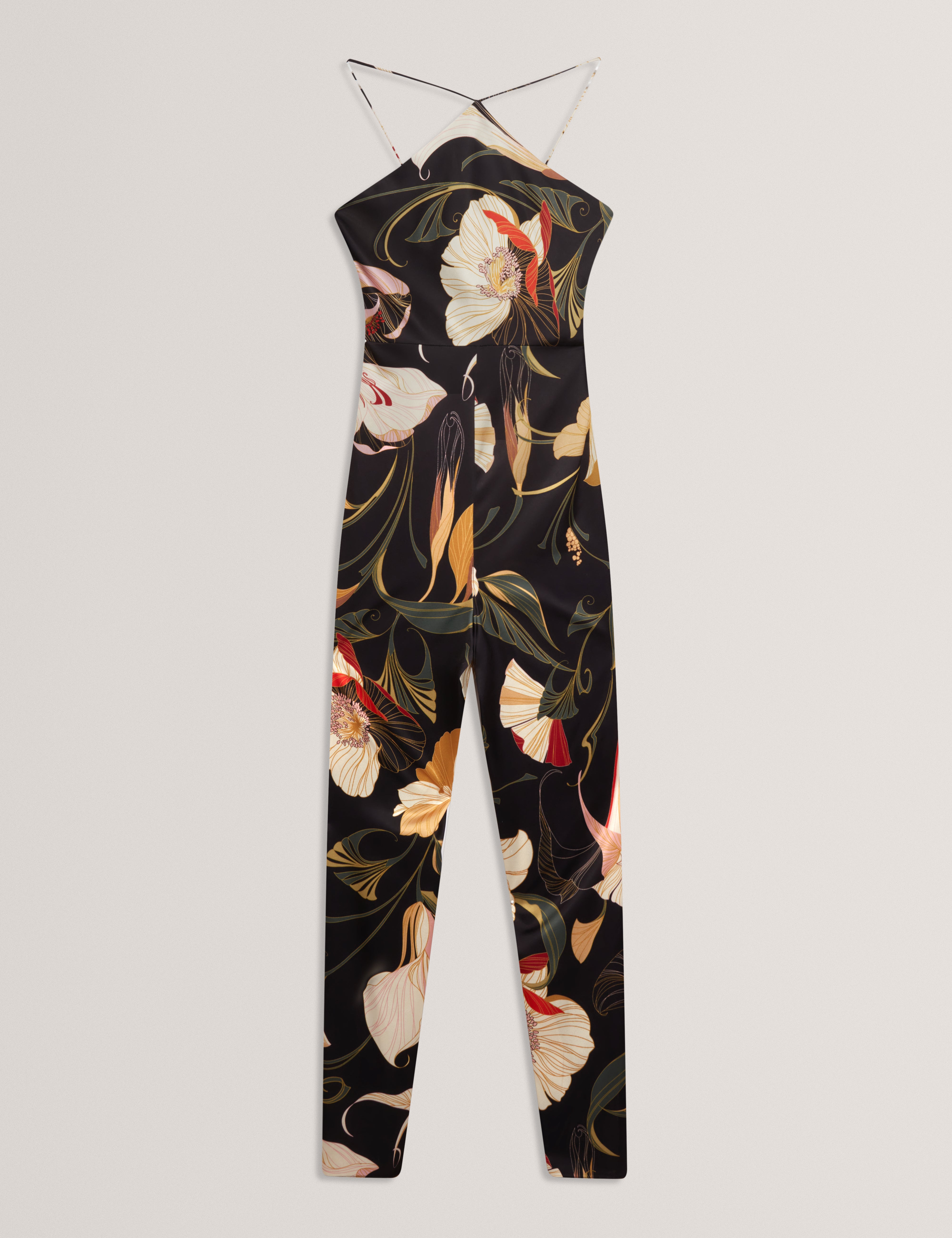 VEHRA: Printed Halter Neck Jumpsuit