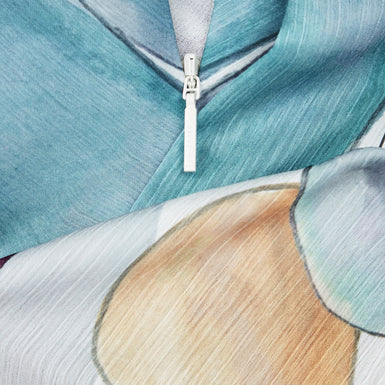 AUVEA: Print Neck Tie Sleeveless Top