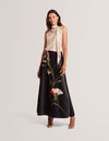 SALIRA: Printed Bias Cut Midi Skirt